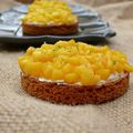 Tartelette mousse vanille et mangue