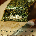 Terrine verte et blanche ... TERRINE EPINARDS, FANES DE RADIS, SON D'AVOINE ET FROMAGE FRAIS AUX FINES HERBES