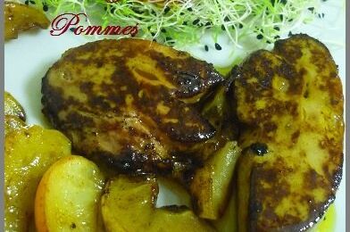 Foie gras poêlé au pommes et a l'armagnac