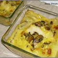 Gratin de poisson et de moules aux champignons