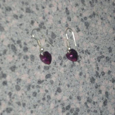 boucles d'oreilles purple heart