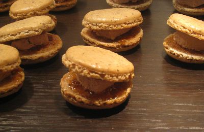 Macarons foie gras, pain d'épices et confit de figues