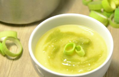 Velouté de poireaux, chou vert & pois cassés...IG bas & vegan