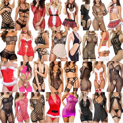 Nuisette Pyjama Sous-vêtement Lacets Robe G-String Robes