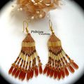 BOUCLES D'OREILLES "FRANGES" tons d'automne