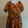 R1305 : Robe fleurs 60's T.42