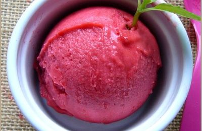 Sorbet framboise basilic