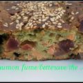 Cake saumon fumé/bettrave/thé matcha