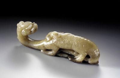 Belt Hook in the Form of a Dragon with Flaming Pearl, Ming dynasty (1368-1644)