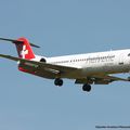 Aéroport: Frankfurt-Hahn (GER): (HHN/EDFH): Helvetic Airways: Fokker 100 (F-28-0100): HB-JVG: MSN:11478.