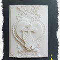 cARTe de communion toute en blanc