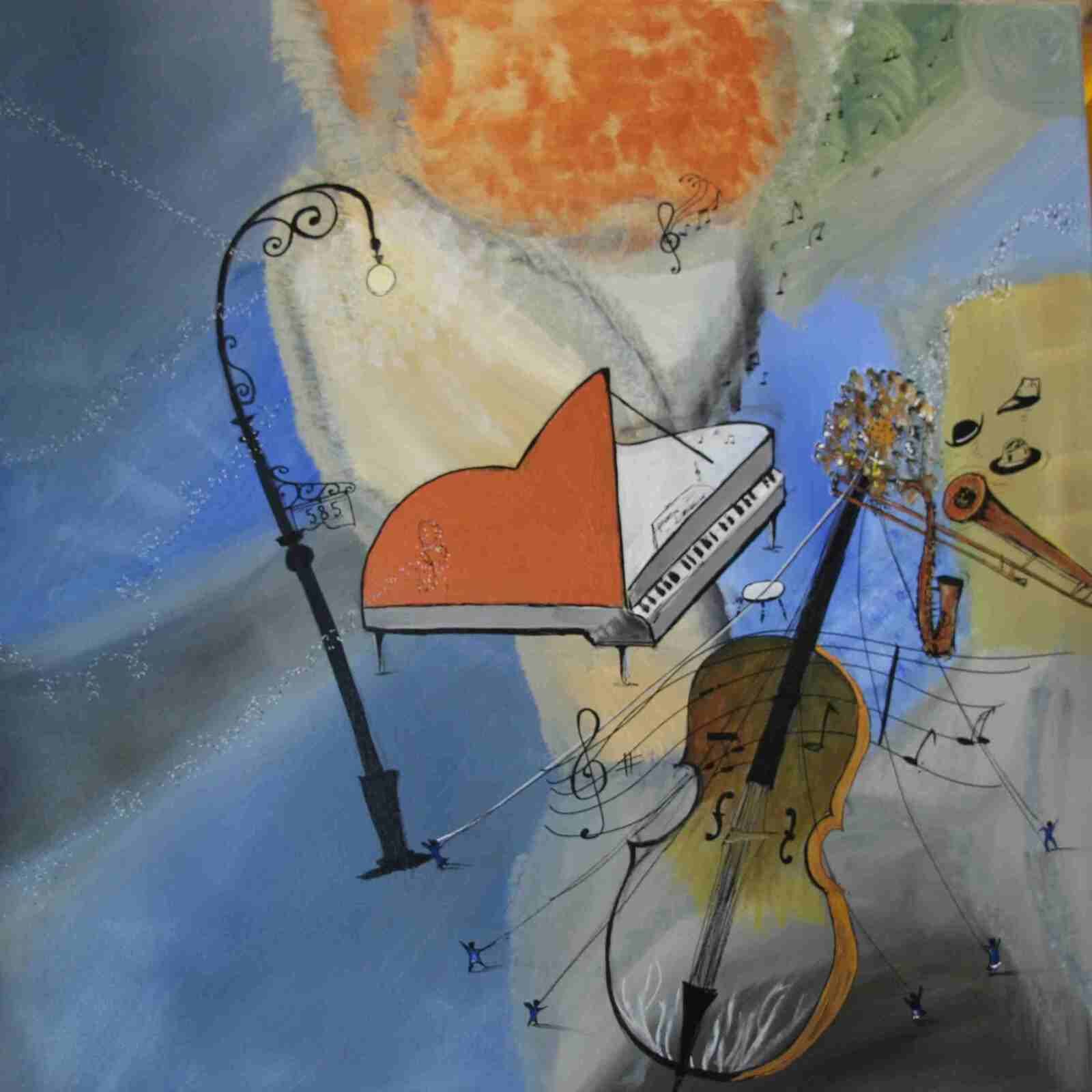 Tu trouveras ta mélodie- acryl 2019- 80X80cm- (n°135 ND);