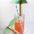 Siroter à l'ombre d'un palmier en papier DIY (à imprimer - gratuit)