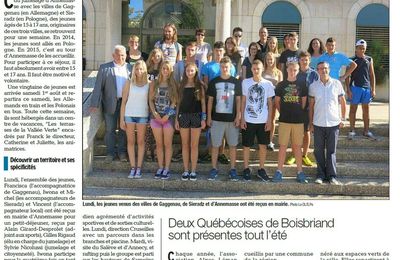 Article de presse : LE DAUPHINE LIBERE - 06/08/15