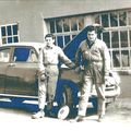 Photo prise à Puisennet commune de Chéronnac en 1963 devant la Simca Aronde de mon cousin Daniel à droite à gauche Guy.