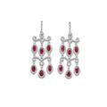 A Delicate Pair of Ruby and Diamond Pendent Earrings by Hammerman Brothers