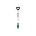 A rare and important diamond, coral, emerald and seed pearl brooch, Cartier, circa 1925