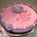 Gâteau romantique girly en Pâte à sucre