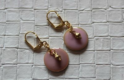 Boucles d'oreilles "rose et or".