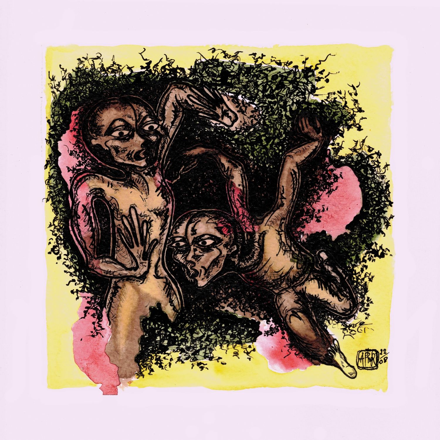Jours Sombres N°7 - café encres - plume pinceau - Anne Philomène Rollin 2022_ADAGP
