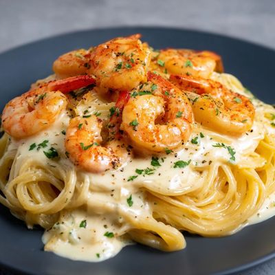 Crevettes Spaghettis Crème : Le Voyage Méditerranéen Ail et Citron