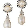 The Marie Mancini Pearl and Diamond Ear Pendants 