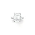 A rectangular-cut diamond ring