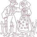 Point de croix : alsaciens couple 13 et 14