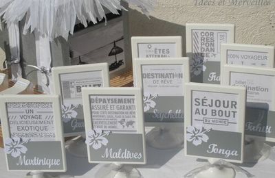 MARQUE TABLE THEME VOYAGE / ILES