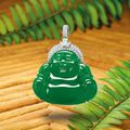 Jadeite 'Laughing Buddha' and diamond pendant