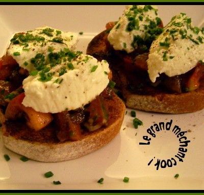 Tartines de tomates vertes et brousse