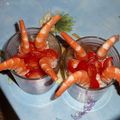 Verrines crevettes tomates cerises
