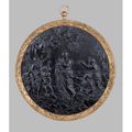 Plaque circulaire en ébène représentant Cérès et Bacchus. France, Epoque Louis XIV
