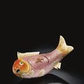Importante terrine couverte en forme de carpe en porcelaine de la famille rose - Chine, dynastie Qing, Epoqie Qianlong 