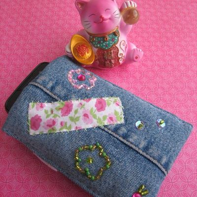 Pochette à portable jeans