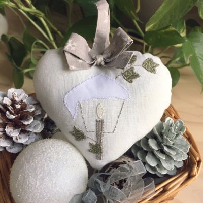 Nouveaux Coeurs de Noël en tissu à suspendre