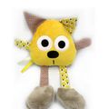 Doudou chat jaune marron