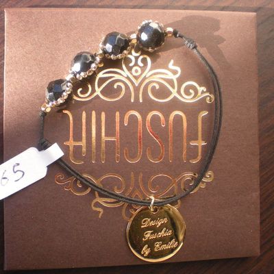 Bracelet Fuschia  ONIX et strass swarovski