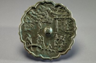 Mirror with Design of Emperor Ming of Tang Visiting the Lunar Palace, Goryeo dynasty, 12th–13th century