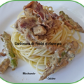 Carbonara de poulet et asperges