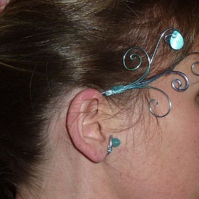 Bijou d'oreille bleu