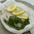 Cabillaud en papillote, salsa verde