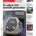 Insolite Motrice TGV-M sur le site Alstom de Belfort, en avril 2024