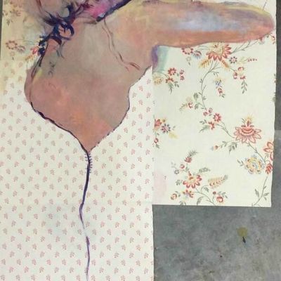 acrylique sur papier... peint.