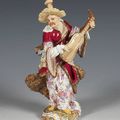 A Meissen figure of a Malabar musician. Circa 1860-70.