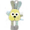 Doudou attache tétine lapin jaune