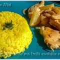 Curry de volaille aux fruits exotique et riz basmati