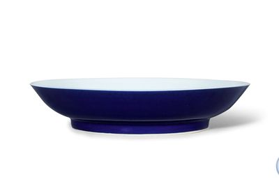 A Carved Blue-Glazed ‘Dragon’ Dish, Mark and Period of Yongzheng (1723-1735)
