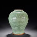 An impressive celadon oviform vase 14th/15th century