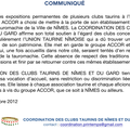 Communiqués de la Coordination des Clubs Taurins de Nîmes et du Gard sur l'affaire de l'hôtel Atria à Nîmes et du groupe accor